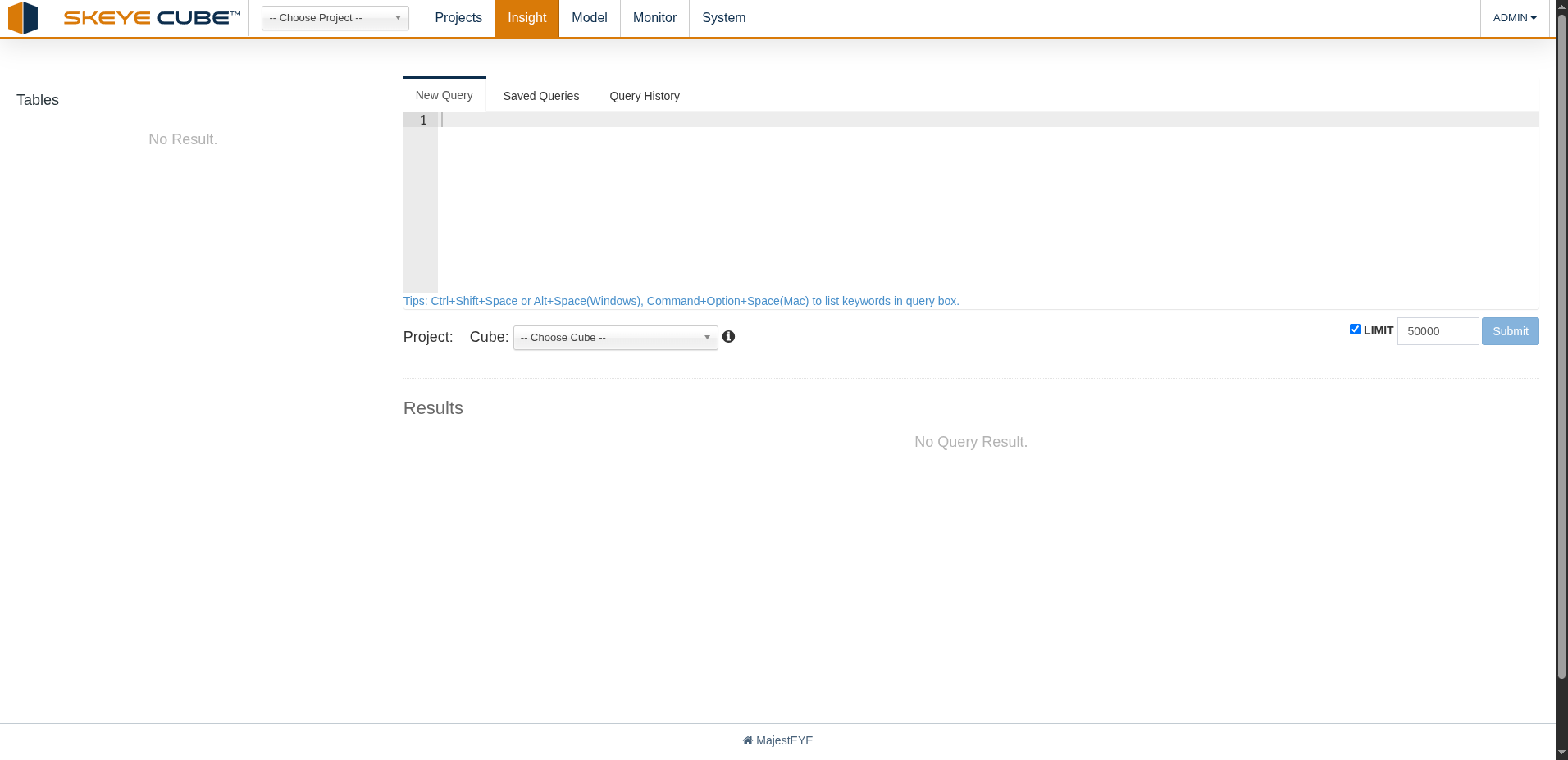 The Insight SQL editor