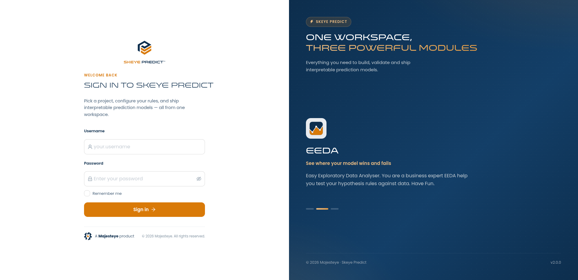 Sign in to Skeye Predict