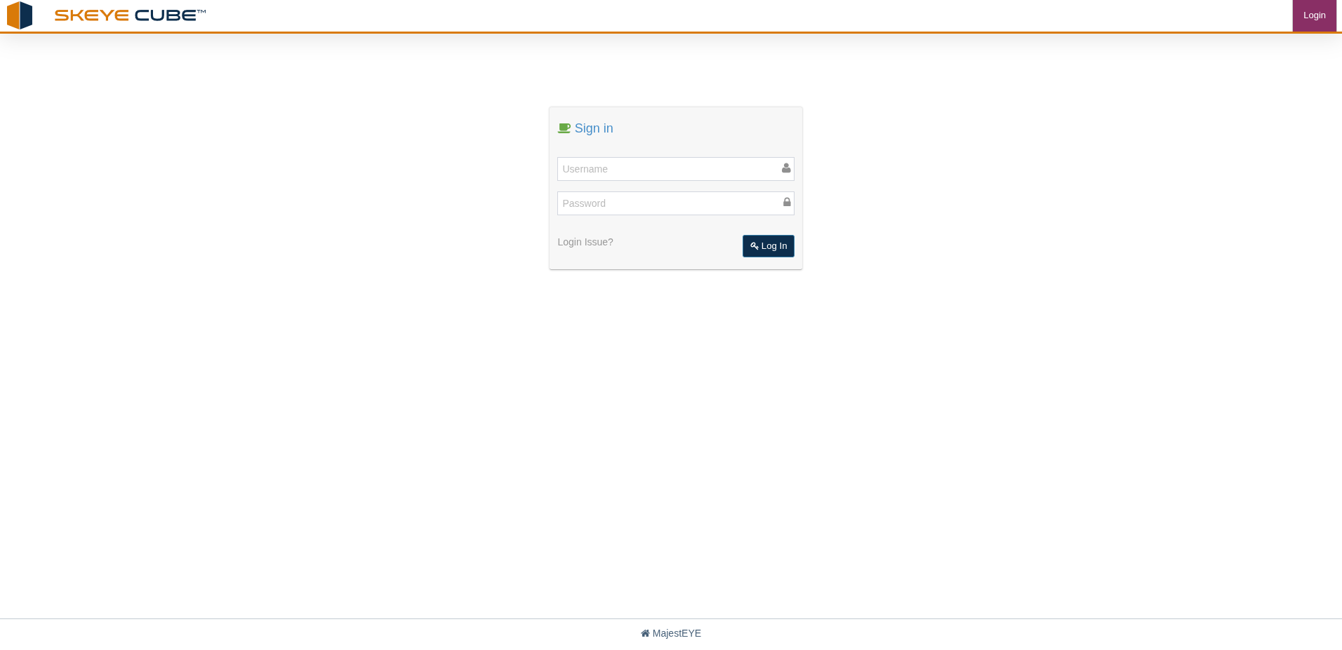 Skeyecube sign-in page